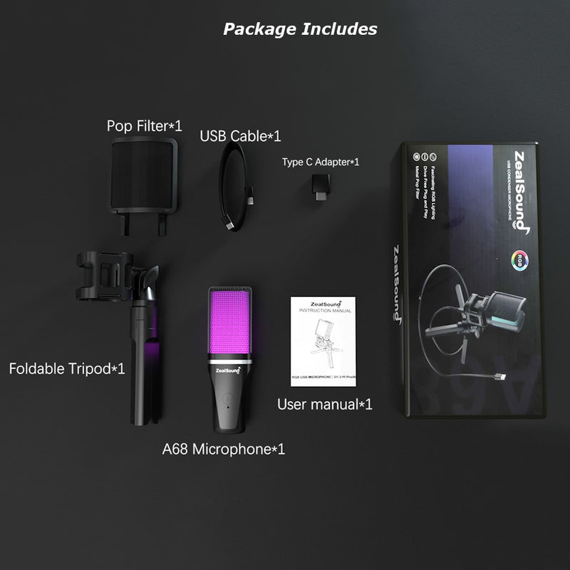 ZealSound K66 series USB Condenser Microphone User Manual